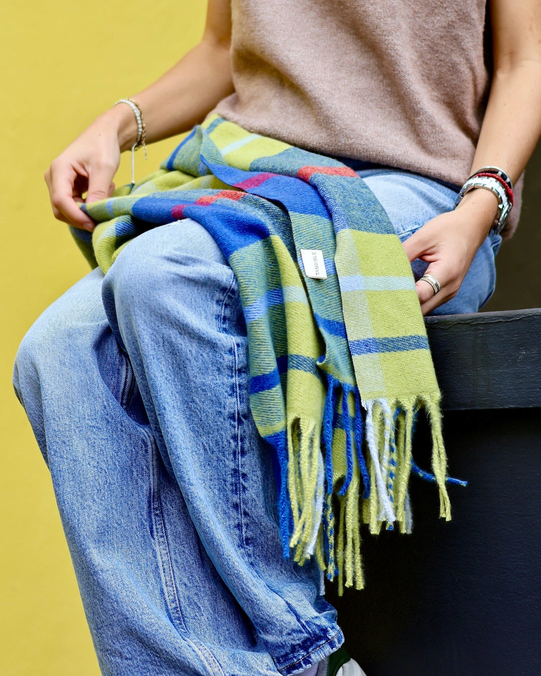 Check Scarf — Butter & Blue