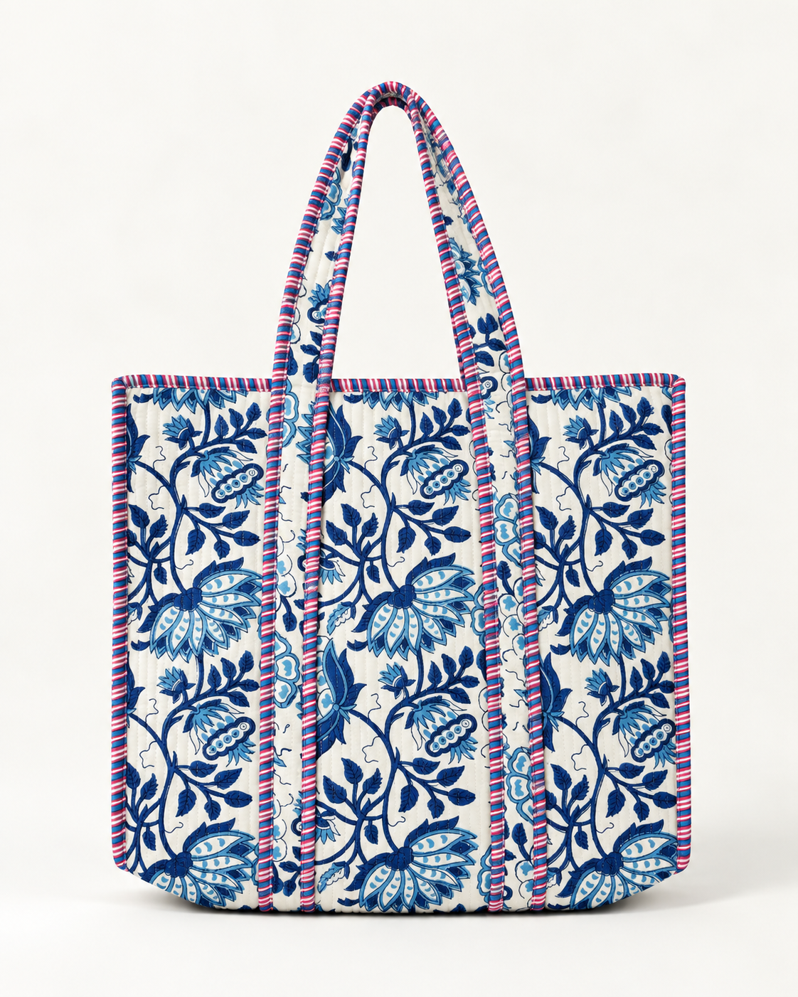 Indigo Vine Quilted Tote