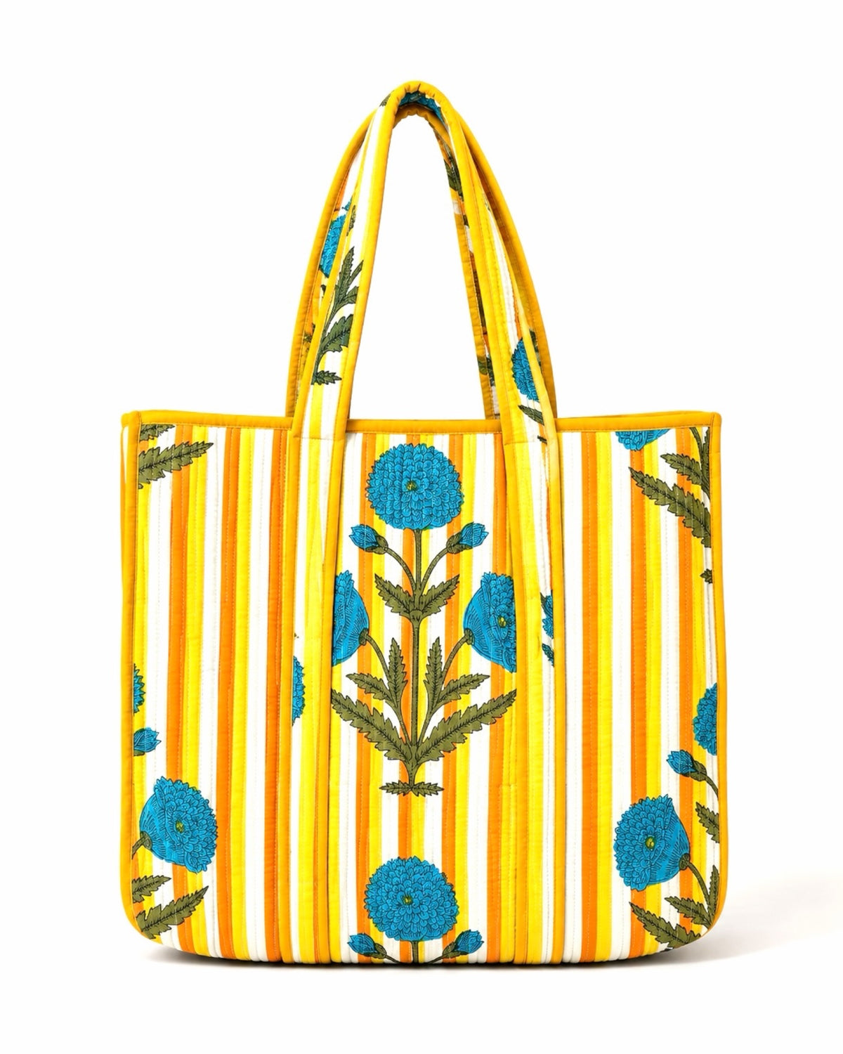 Yellow Marigold Large Quilted Tote