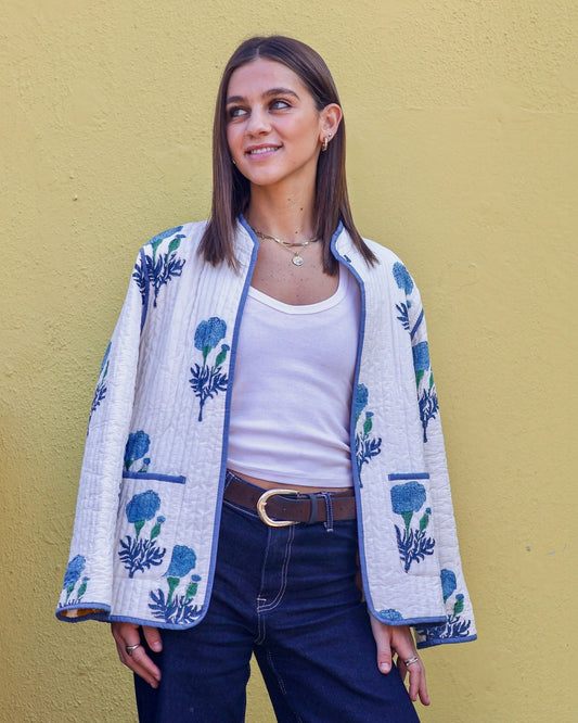 Reversible Quilted Jacket - Marigold & Mustard