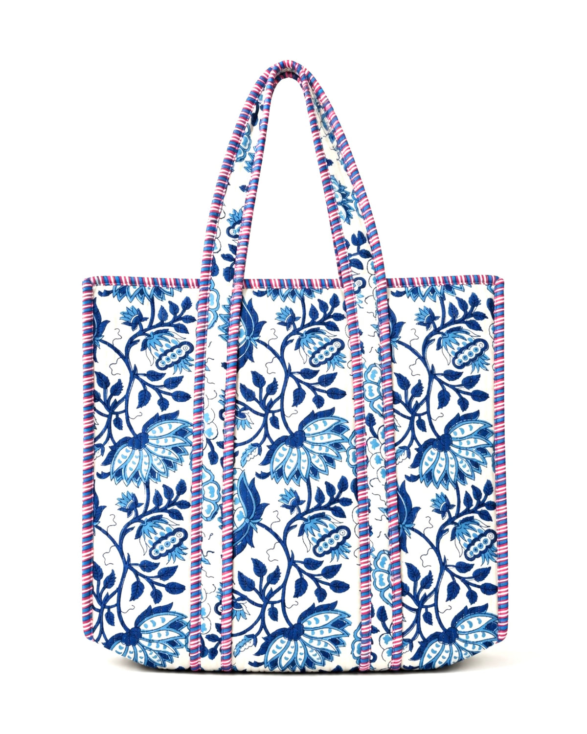 Indigo Vine Large Quilted Tote