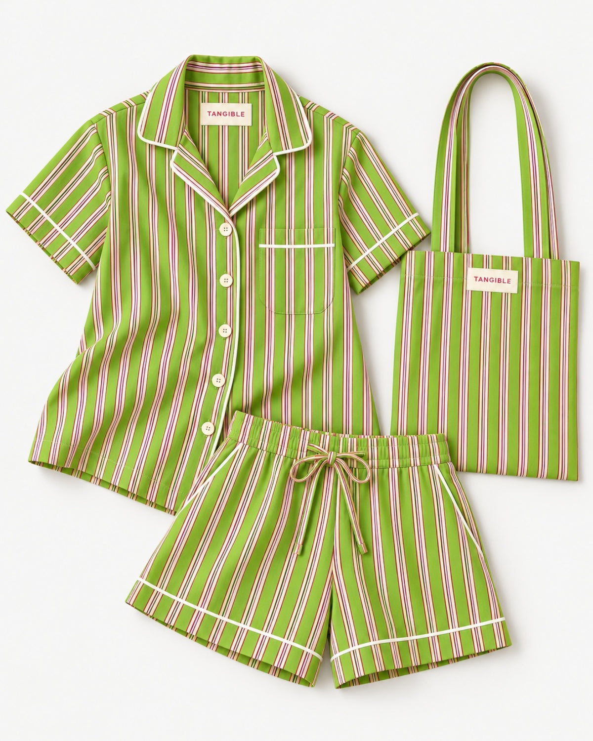 Cabana Stripe | Short Pyjama Set in Red