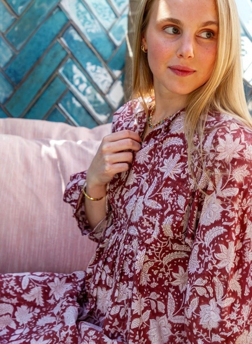 Floral Burnt Sienna | Cotton Dress