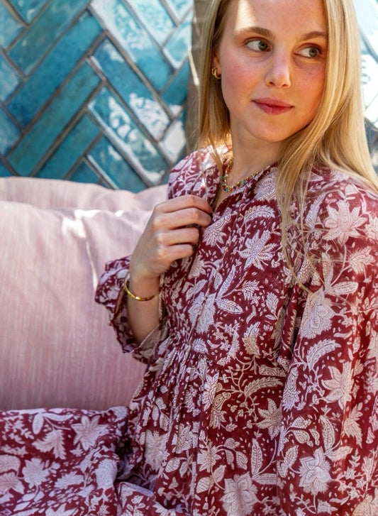 Floral Burnt Sienna | Cotton Dress