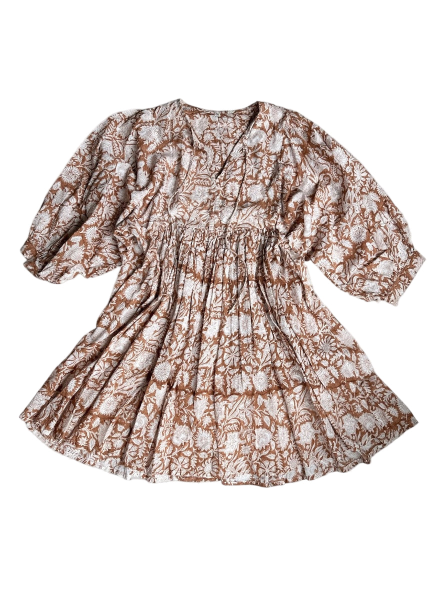 Floral Sand Sienna | Cotton Dress