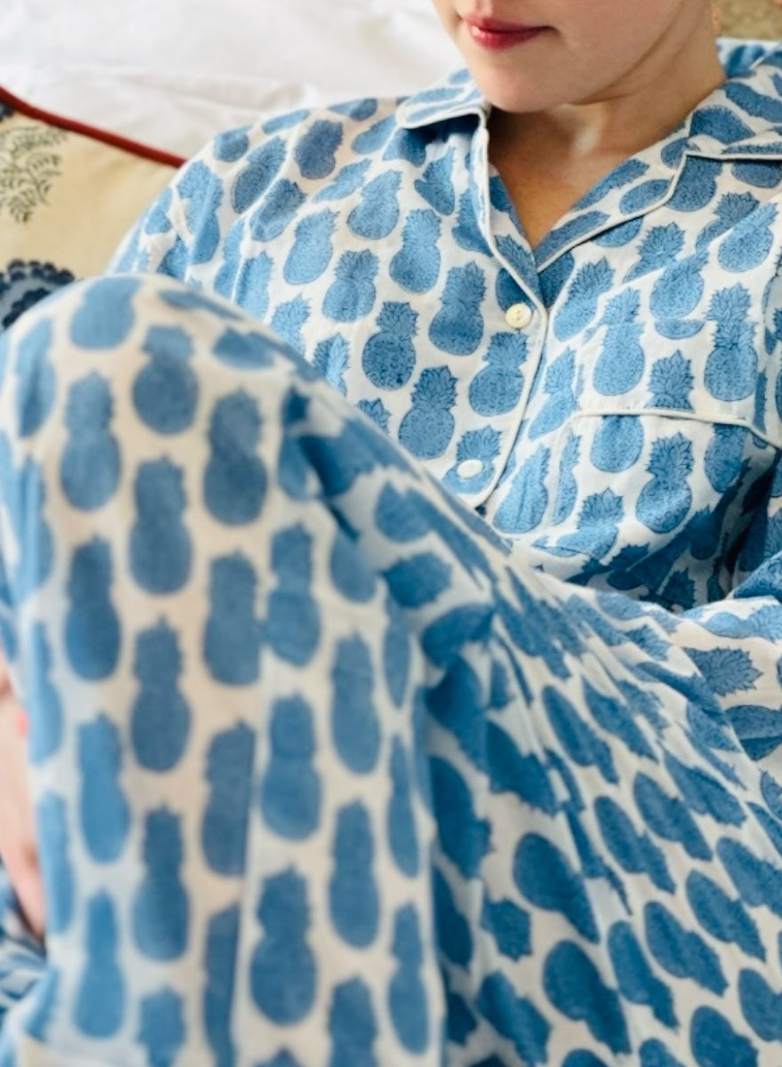 Blue Pineapple | Long Pyjama Set