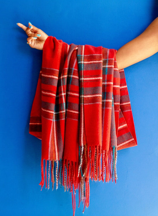 Tartan Pashmina in Red