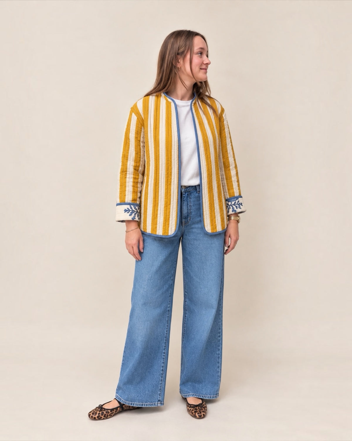 Reversible Quilted Jacket - Marigold & Mustard