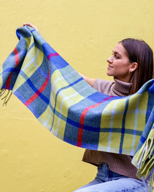 Check Scarf — Butter & Blue