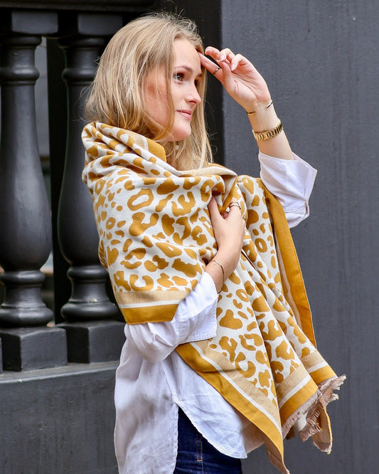 Leopard Wrap —  Mustard