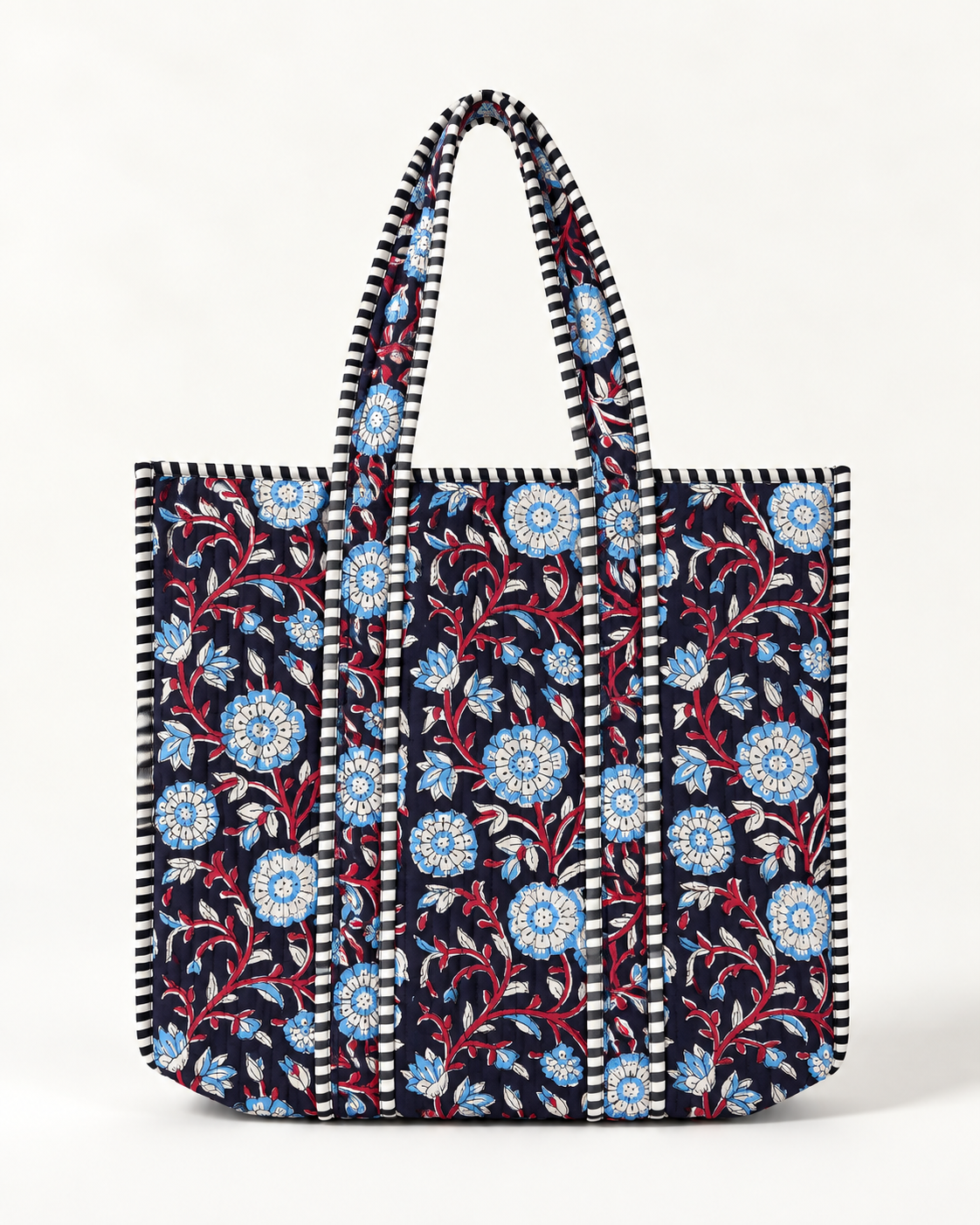 Midnight Bloom Quilted Tote