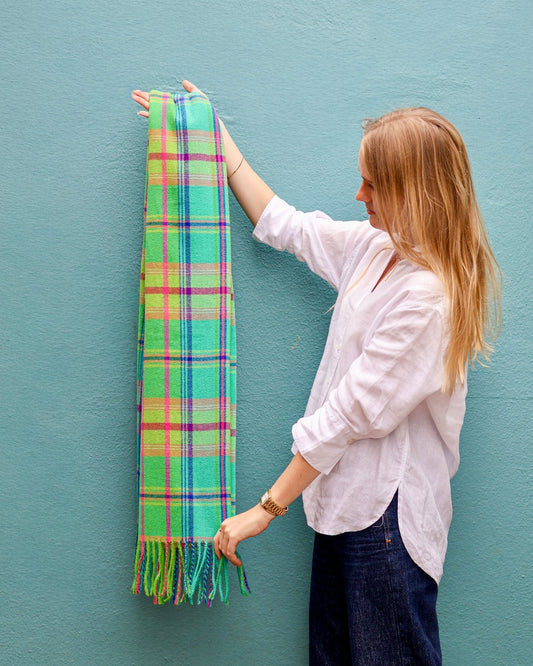 Vibrant Green Check Wrap