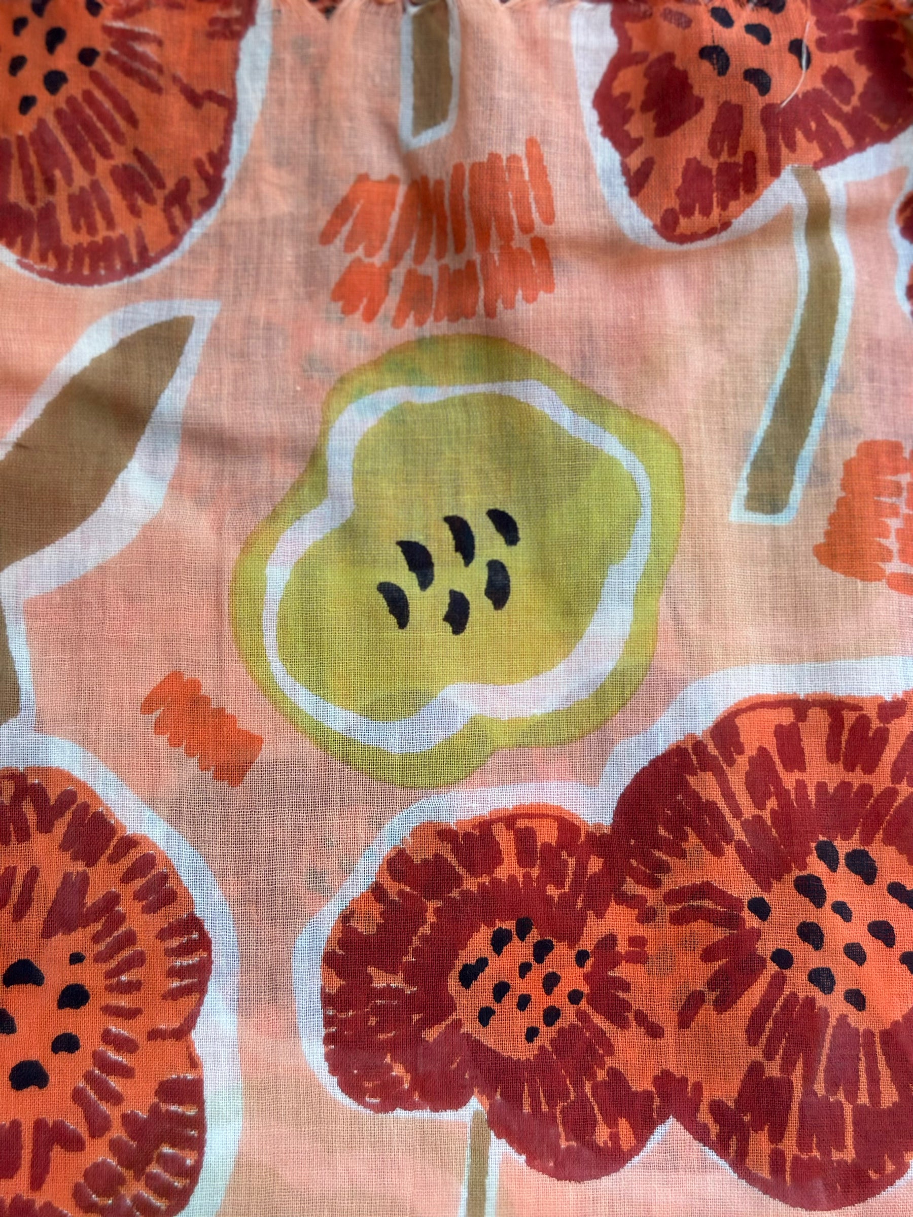 Summer Blomme Cotton Scarf - Coral