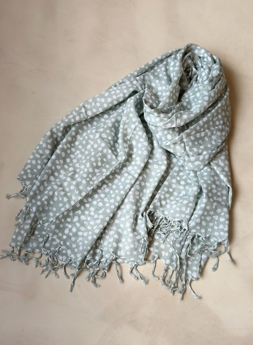 Abstract Polka Scarf - Duck Egg | Tangible South Africa
