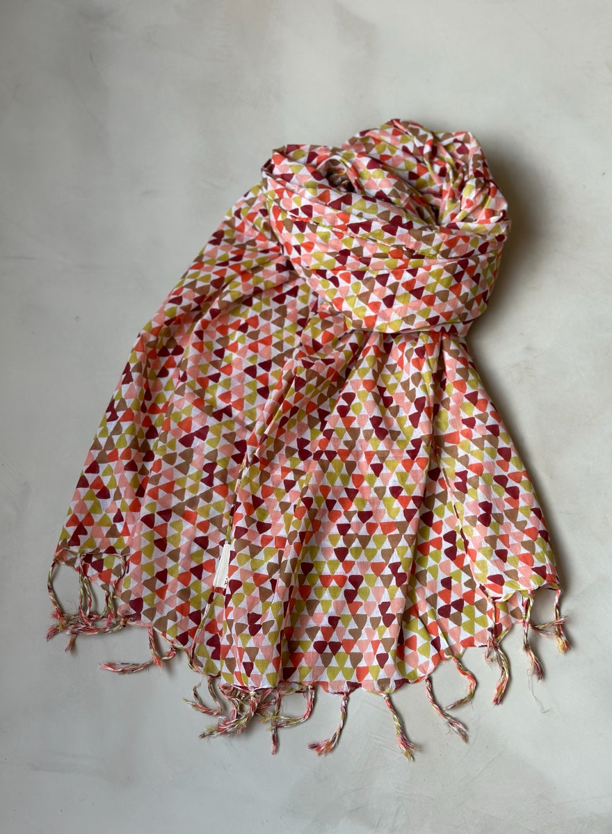 Geo Scarf - Coral | Tangible Scarves South Africa
